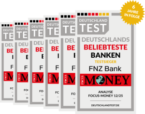 FNZ Bank Auszeichnung: Beliebteste Bank Deutschlands Siegel Beliebteste Bank Deutschlands: FNZ Bank 2025 erneut ausgezeichnet